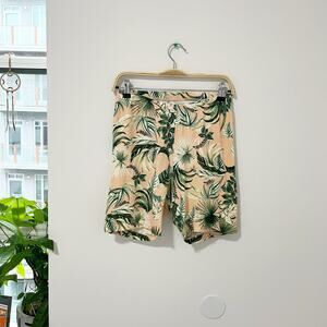 Old Navy Palm Leaf Biker Shorts Size Large